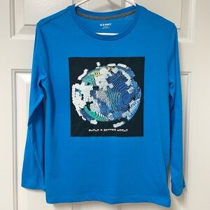 Old Navy Earth Day Long Sleeve T-Shirt Boy’s Size XL